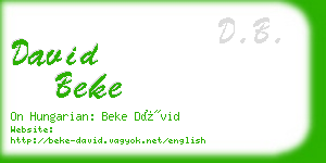 david beke business card